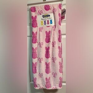 Peeps pink easter plush blanket throw
